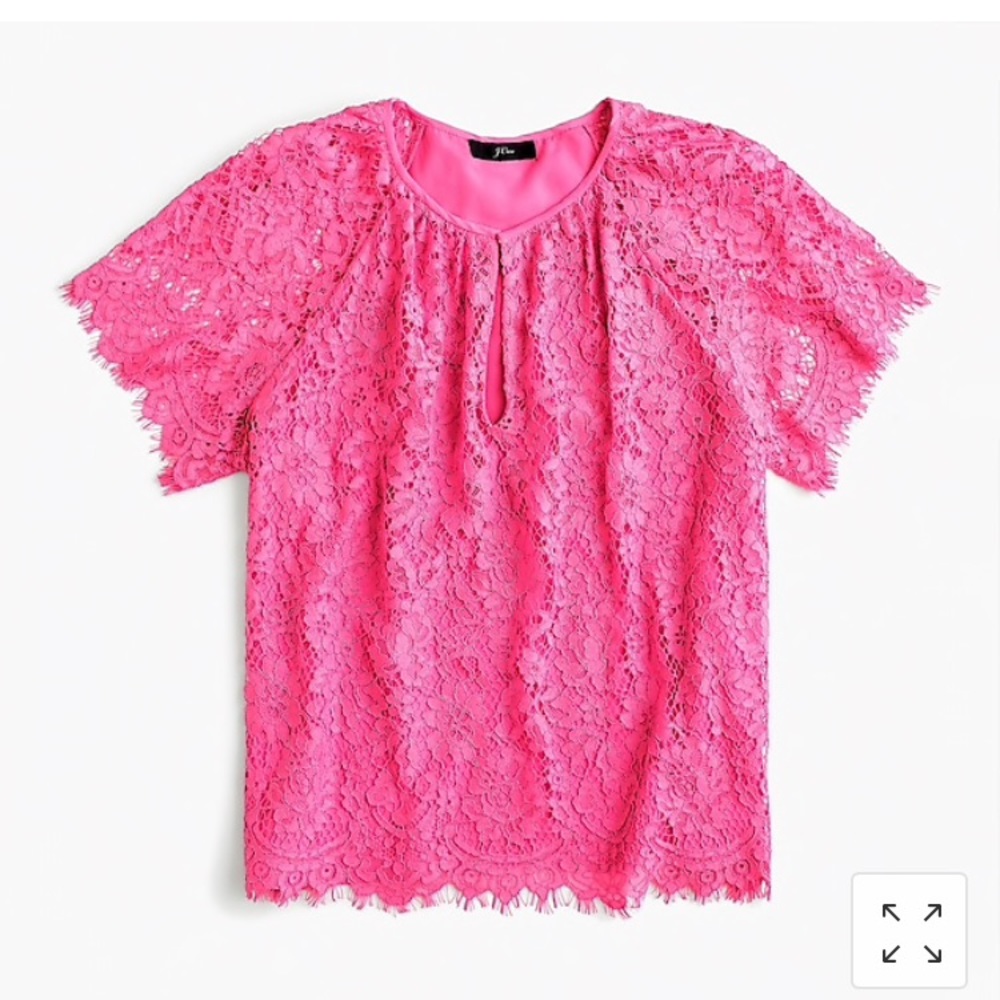 J. Crew Pink Short Sleeve Lace Top NWT Size Xs